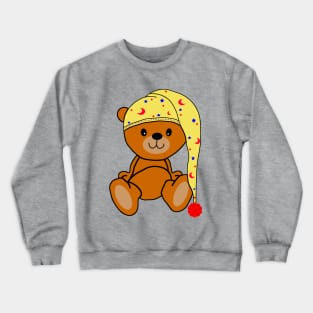 Teddy bear with sleeping cap Crewneck Sweatshirt